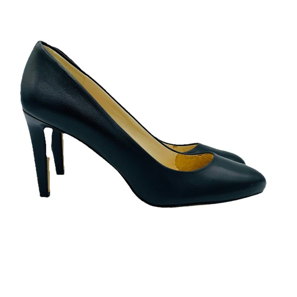 Nine West Heels Womens Size 9 M Black Leather Stiletto Pumps Shoes HandJive